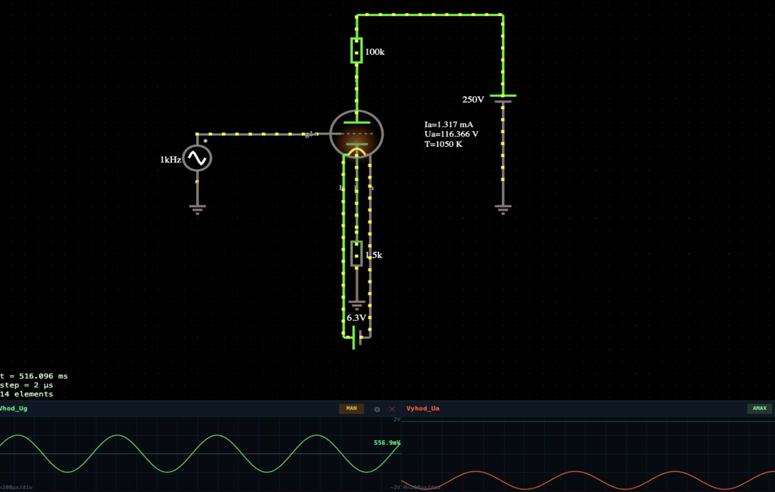 Triode: voltage amplifier