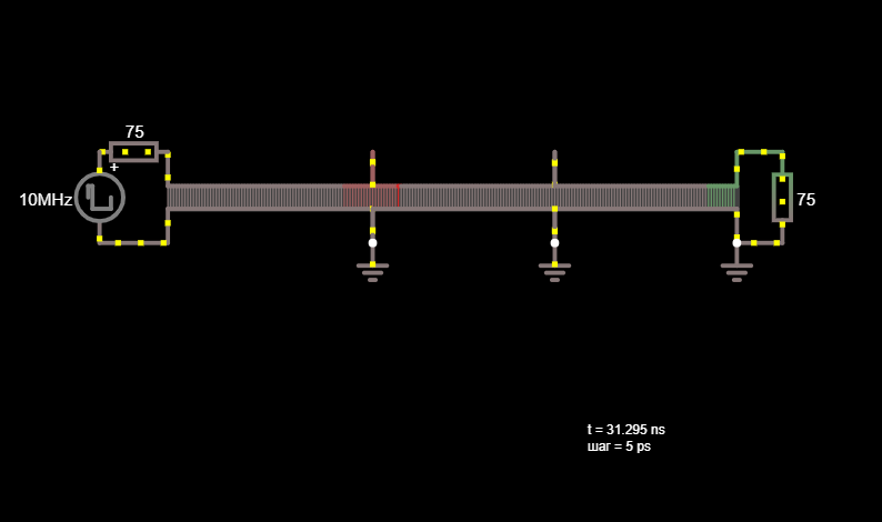 Unmatched transmission line (pulses)