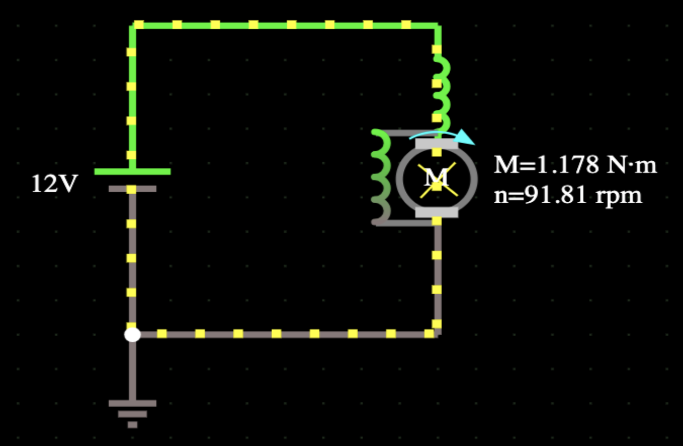 Compound DC motor simulation