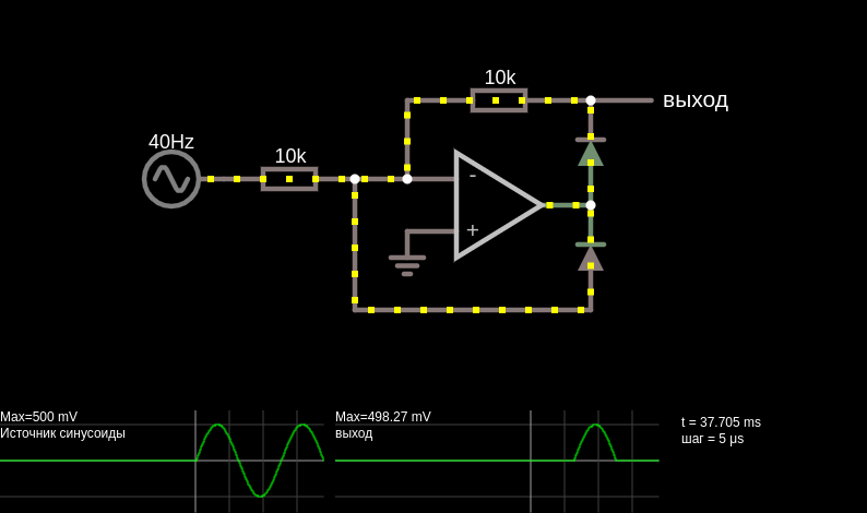 Half-wave rectifier (inverting op-amp)