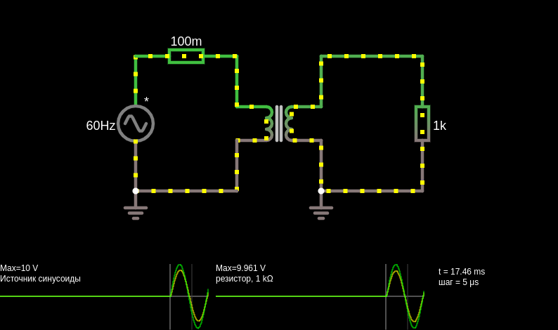 Transformer in an AC circuit