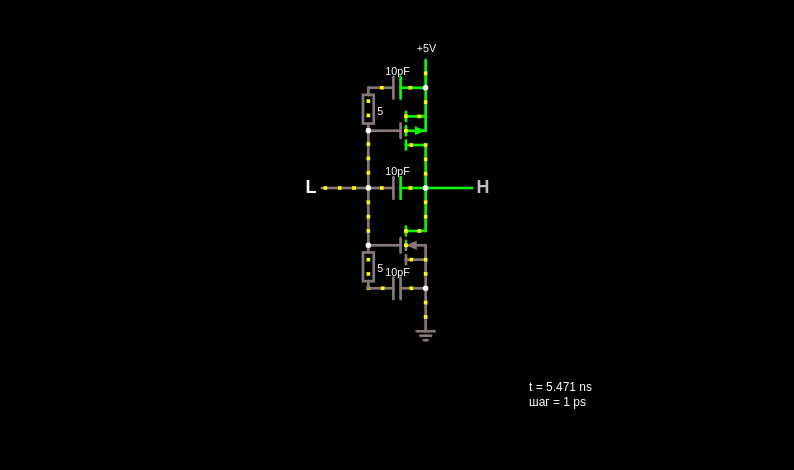 CMOS inverter with capacitance