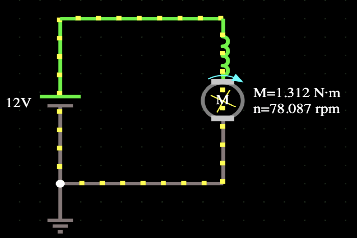 Series DC motor simulation