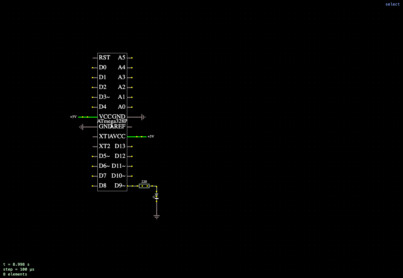 ATmega328P PWM LED fade circuit