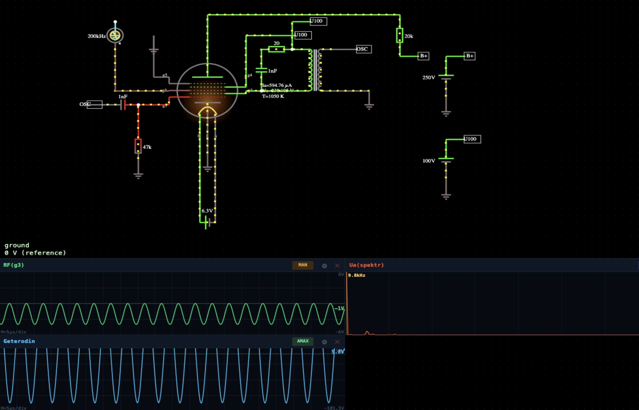 Heptode: local oscillator and mixer in one valve