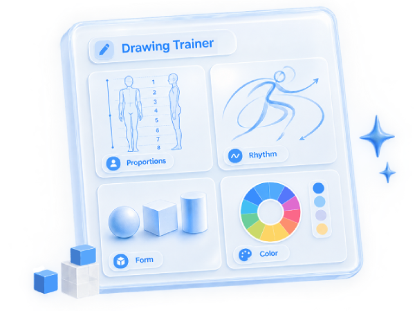 Drawing trainer: proportions, rhythm, shape and color online