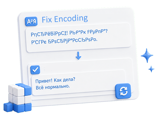 correct text with incorrect layout or encoding online