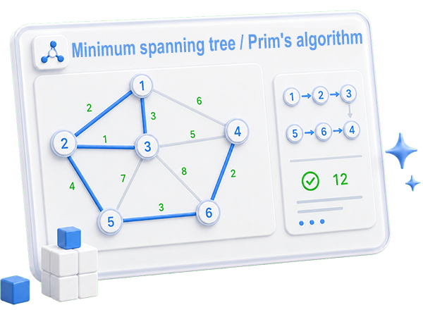 Minimum spanning tree by Prim algorithm online