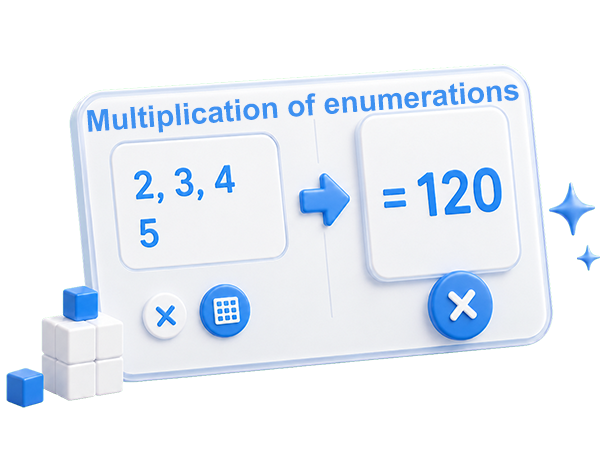 multiplication numbers separated by commas or line breaks