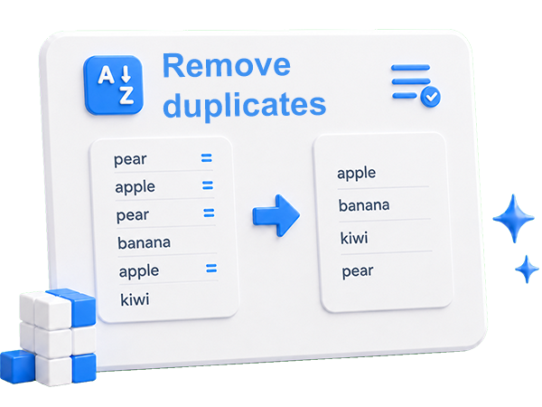 Remove duplicate rows leaving unique ones sorted ascending - online