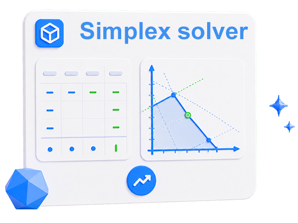 Solution and graph of linear programming problem by simplex online method