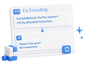 correct text with incorrect layout or encoding online