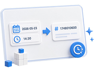Convert date and time to unixtime - online