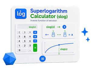 Super-logarithm calculator (slog) online — inverse of tetration