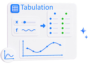 Tabulate a function at a specified interval online
