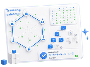 Travelling salesman problem by branch and bound online