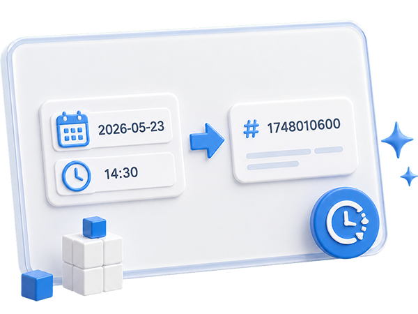 Convert date and time to unixtime - online