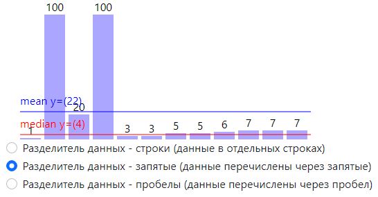 Statistic (mean, mode, variance, standard deviation, median,   sum, range) for numbers separated by commas or line breaks