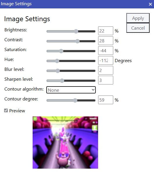 Image Settings drawing example