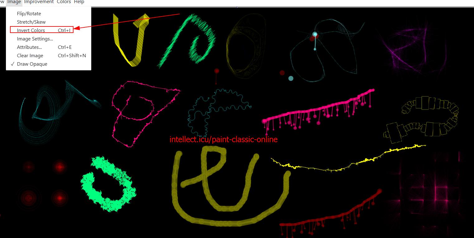 Invert Colors drawing example