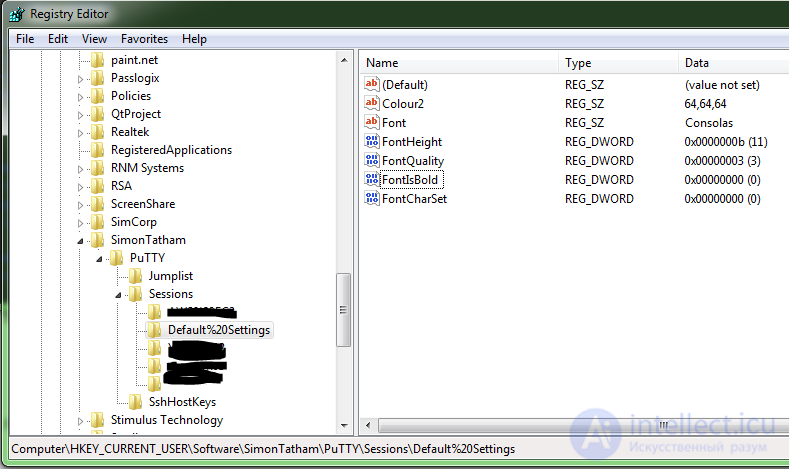 PuTTY - how to reset the configuration to default, and where the settings are stored in the registry