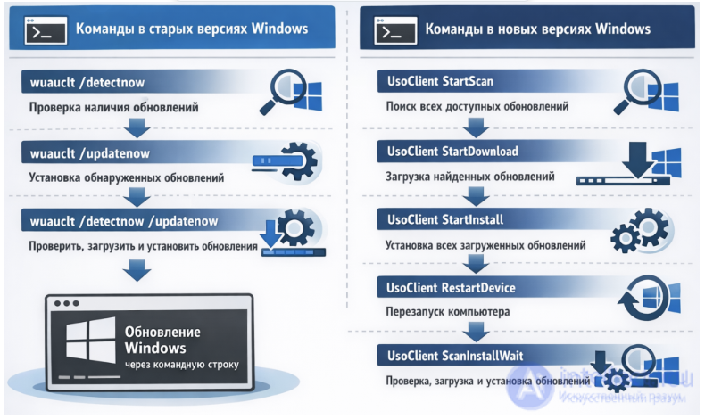 How to force a check for Windows updates using wuauclt or UsoClient