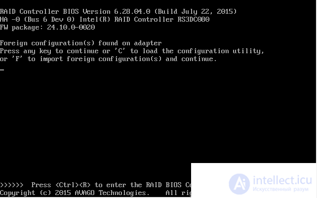 Intel MegaRAID - how to return a disk to a RAID (reconnect and rebuild) or Foreign configuration error