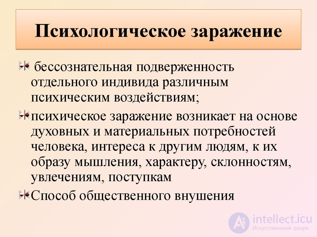 5.8. Types of Psychological Influence: Psychic Contagion and Imitation