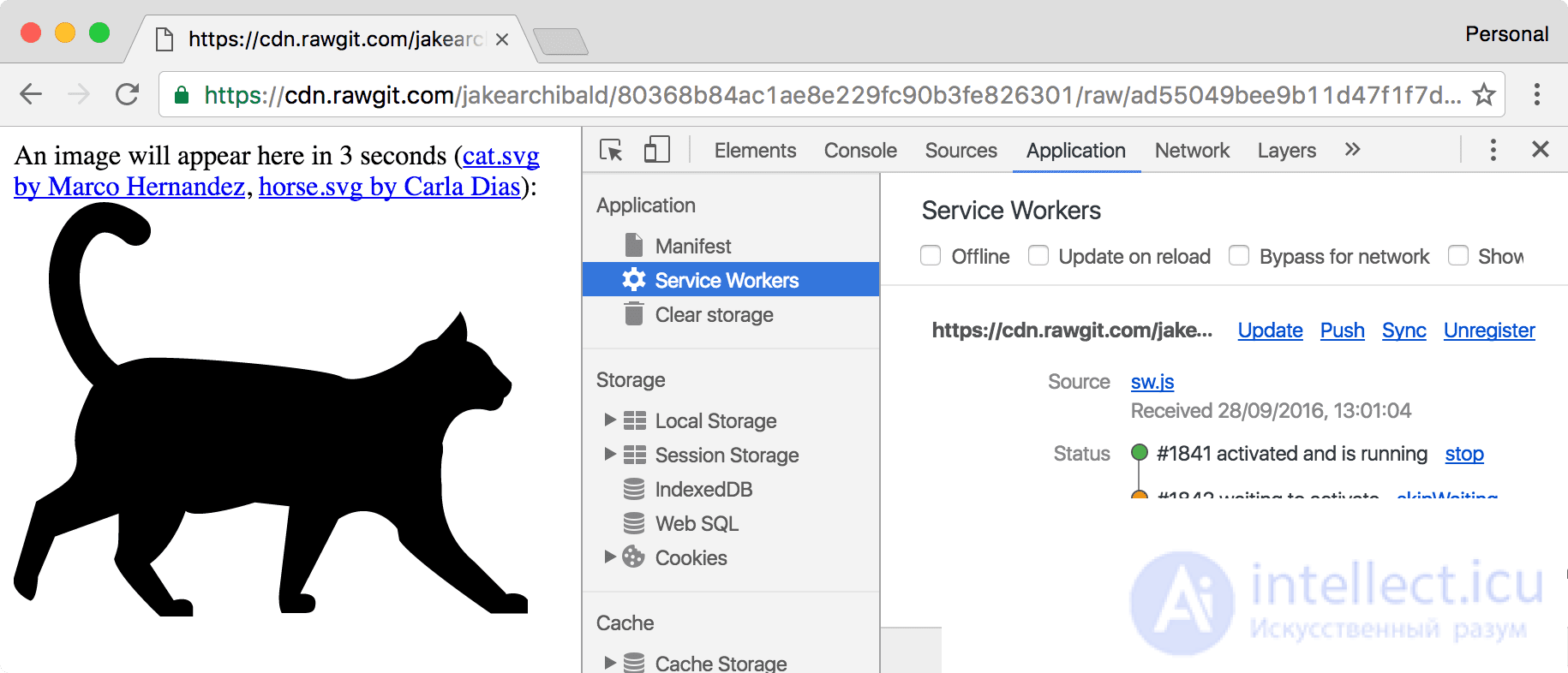 The service worker lifecycle: using the cache and receiving push notifications