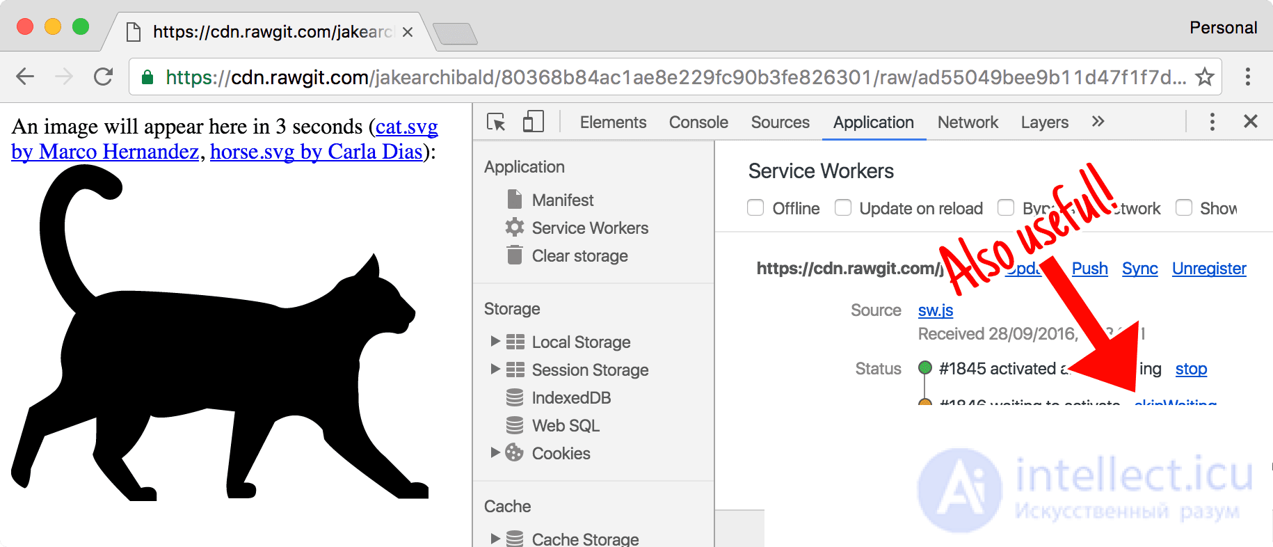 The service worker lifecycle: using the cache and receiving push notifications