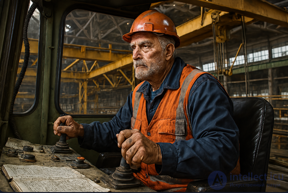 The driver of the bridge and tower crane