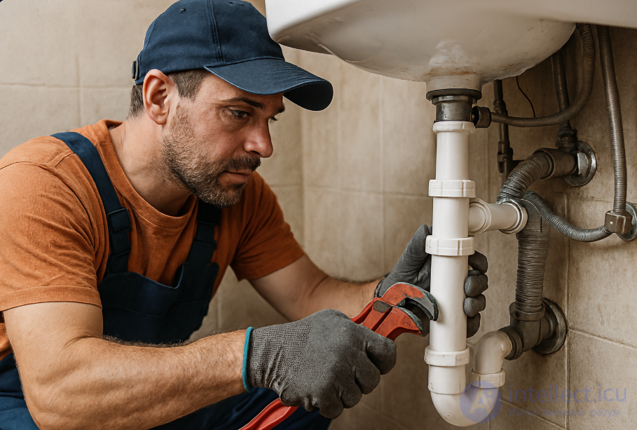 Installer of sanitary devices and equipment