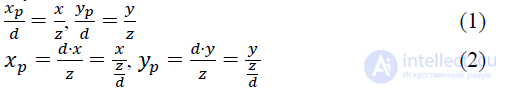 3.3. Mathematical Description of Planar Geometric Projections