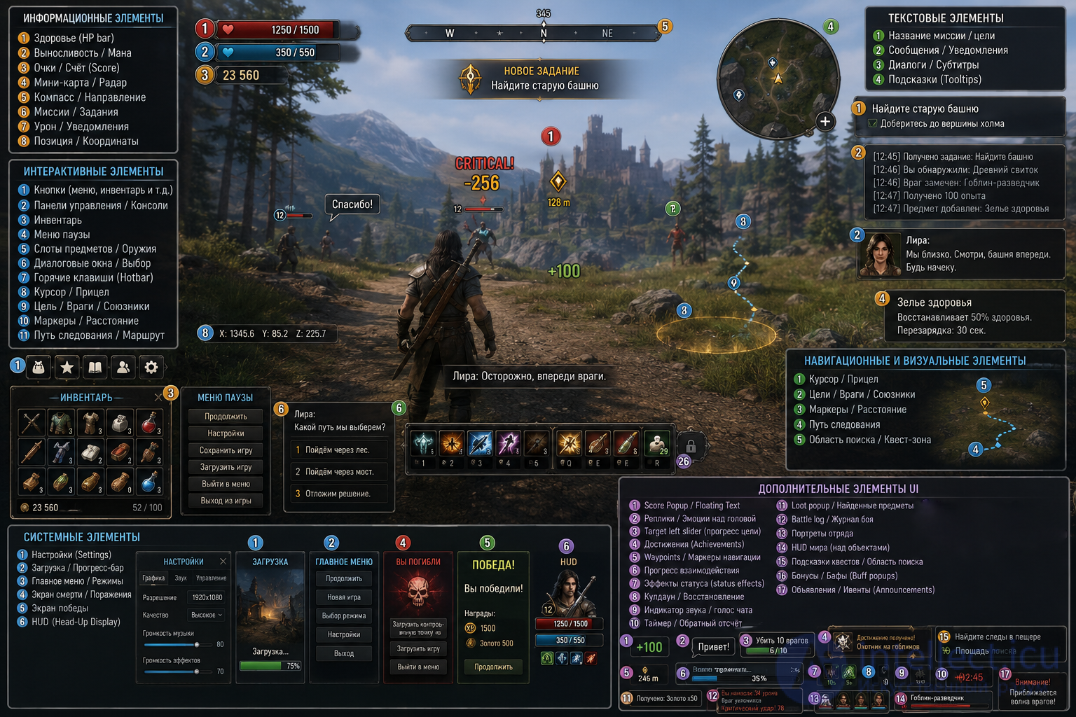 Classification and Functions of UI Elements in Games