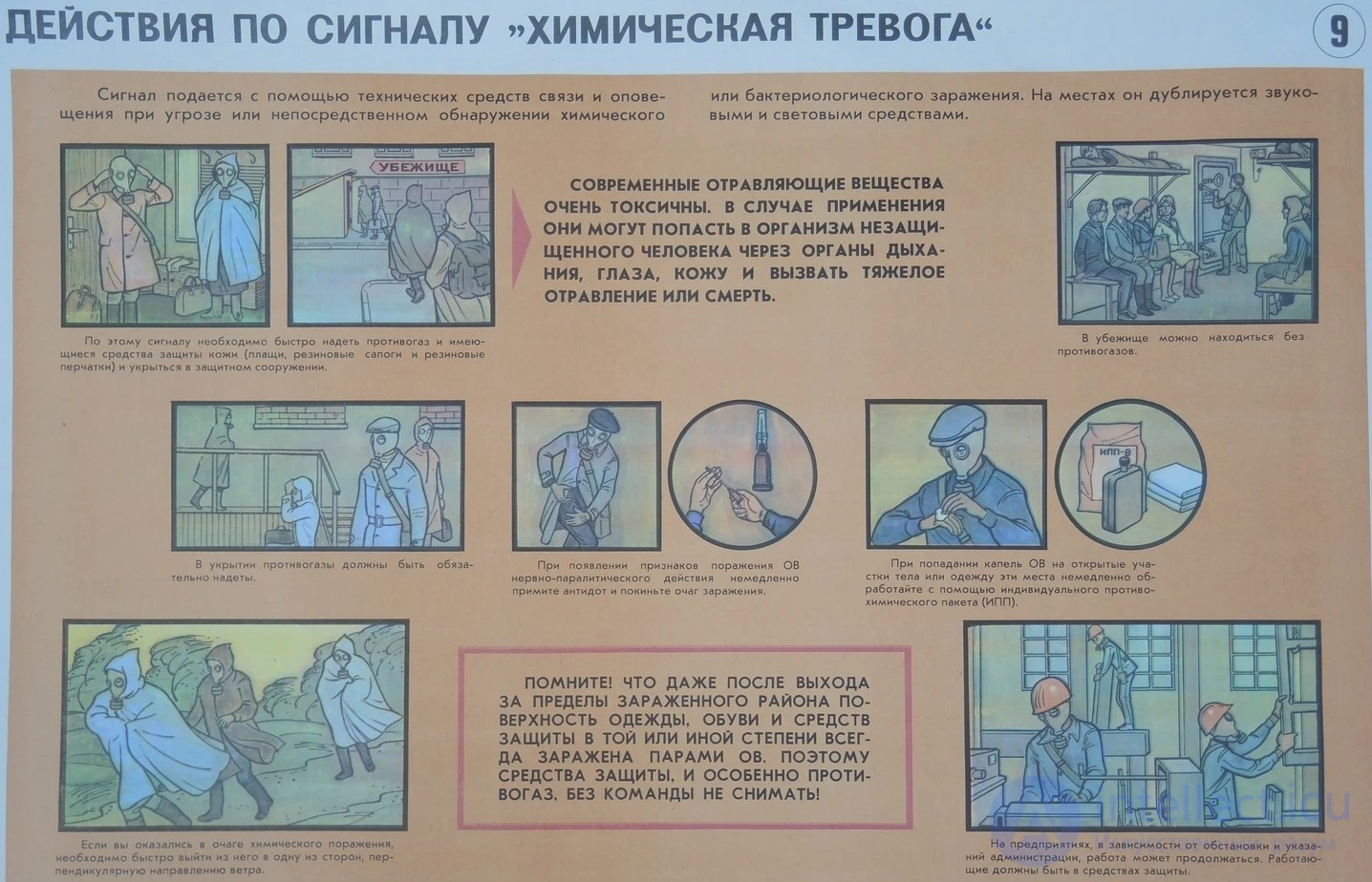 Warning Signals, Evacuation and Dispersal of the Population in an Emergency Situation
