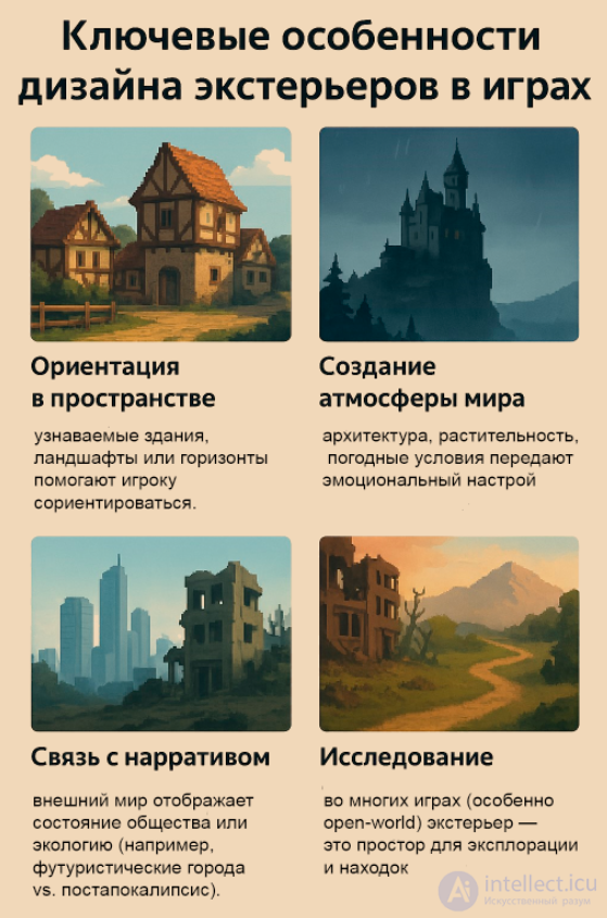 Interior and Exterior Design in Video Games and Real-World Architecture
