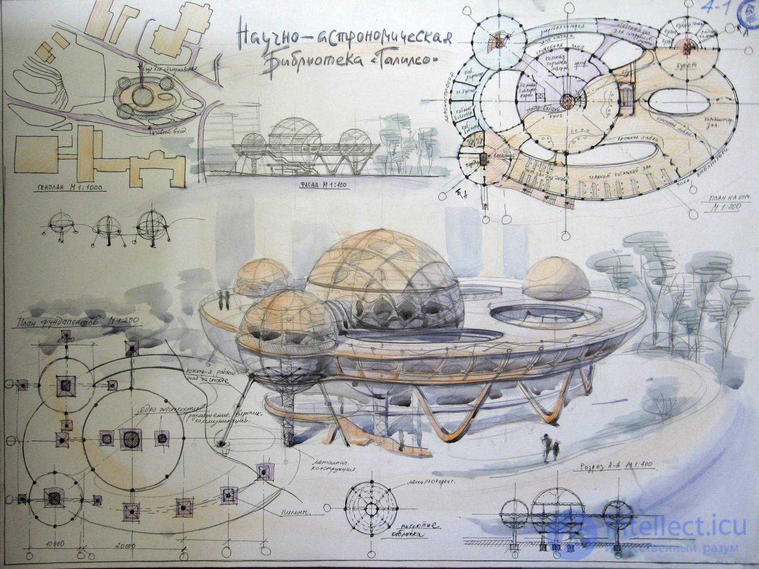 Types of architectural graphics, basics of drawing for designing games and material architecture