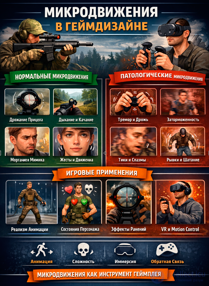 Types of Human Micro-Movements in Games and Game Design