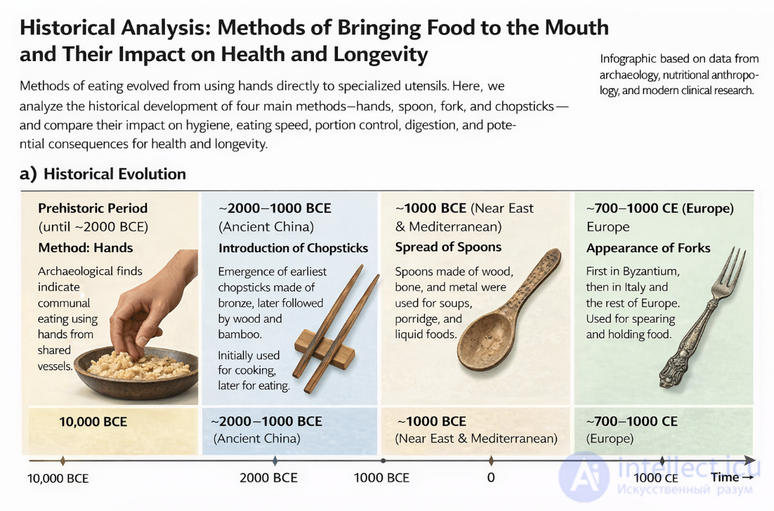 Study: Lifespan and cultural eating habits using hands, spoons, forks, and chopsticks