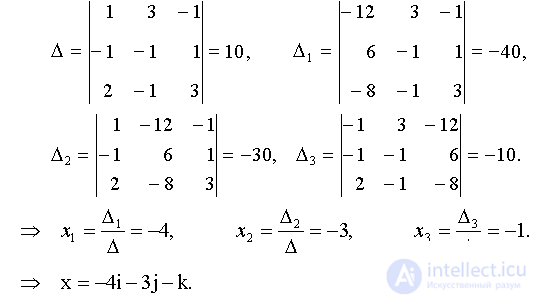   Examples of solving problems to the section Linear algebra and analytic geometry 