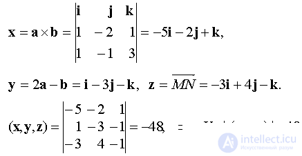   Examples of solving problems to the section Linear algebra and analytic geometry 