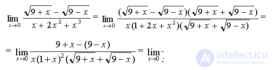   Examples of solving problems to the section limits and derivative.  differential calculus 