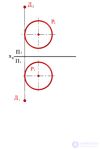   Task To build a shadow from point D on a spherical surface R. 