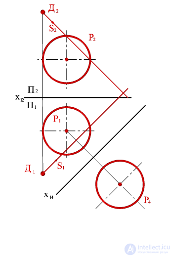   Task To build a shadow from point D on a spherical surface R. 