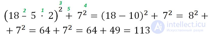   The order of arithmetic operations (operations) 