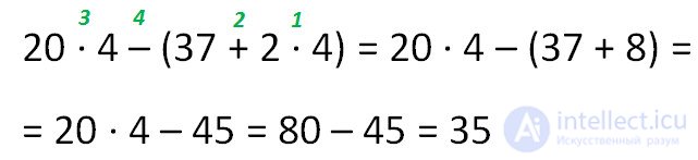   The order of arithmetic operations (operations) 