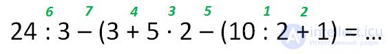   The order of arithmetic operations (operations) 