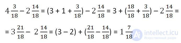 Subtraction of ordinary fractions explanation and examples