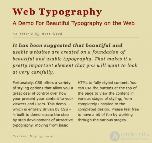   Typography, web typography basics 