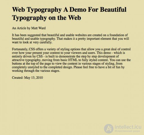   Typography, web typography basics 